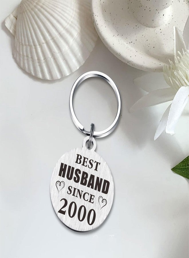 TANWIH 25th Wedding Anniversary Keychain Gifts, Best Husband Since 2000, 25 Year Anniversary Decoration for Him Men - Image 2